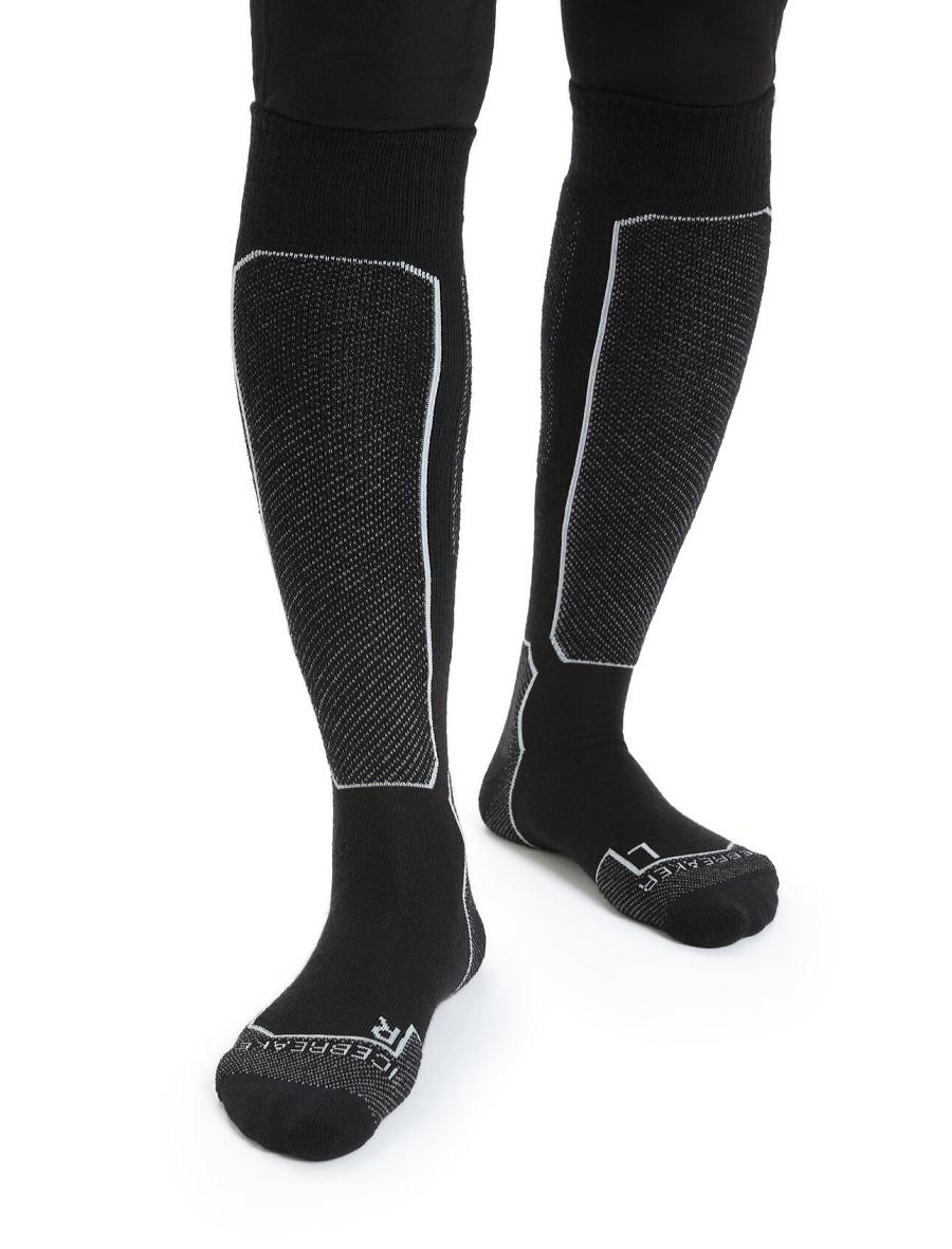 Skarpety Icebreaker Merino Ski+ Light Over the Calf Damskie Czarne | PL 1508HAPK